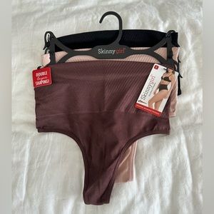 Skinnygirl Shaping Seamless Thong Panties 3 Pack Sz Small Tummy Toning New